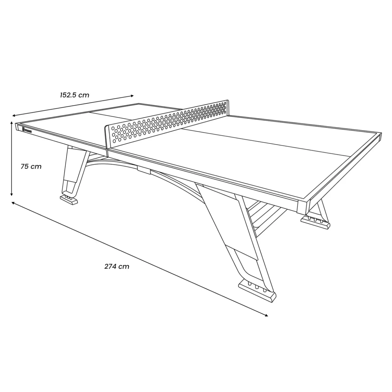 Cougar Tafeltennistafel Premium 2800 Outdoor In Grijs - Incl. Net