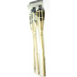 Cozy & Trendy Tuinfakkels - 3x - Met Oliehouder - Bamboe - 60 Cm