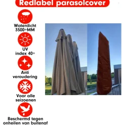 CUHOC Parasolhoes Dubbele Parasol 250x55x60 Cm Zwarte Hoes - Redlabel