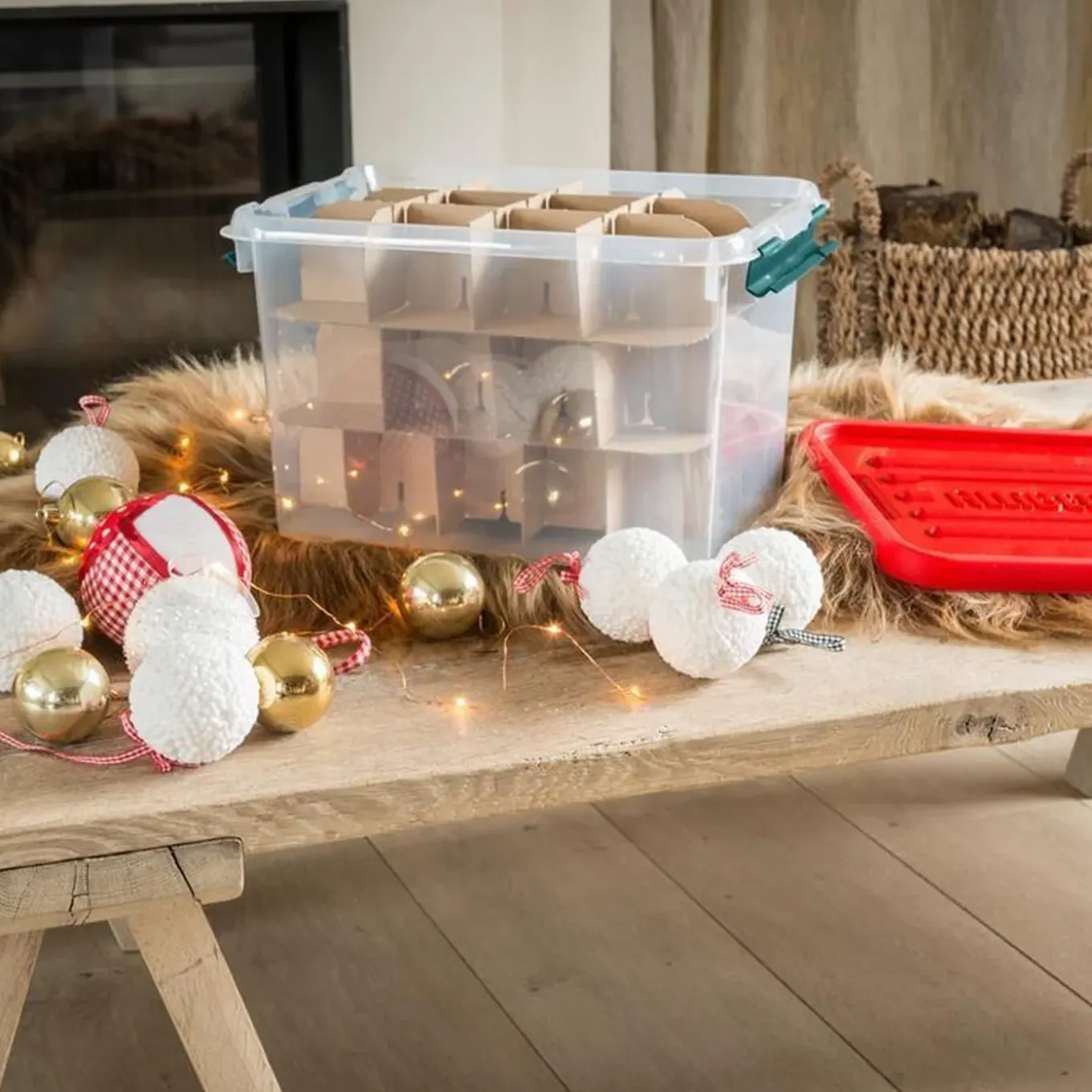 Curver Christmas Box Handy - Transparant/Rood - 20L