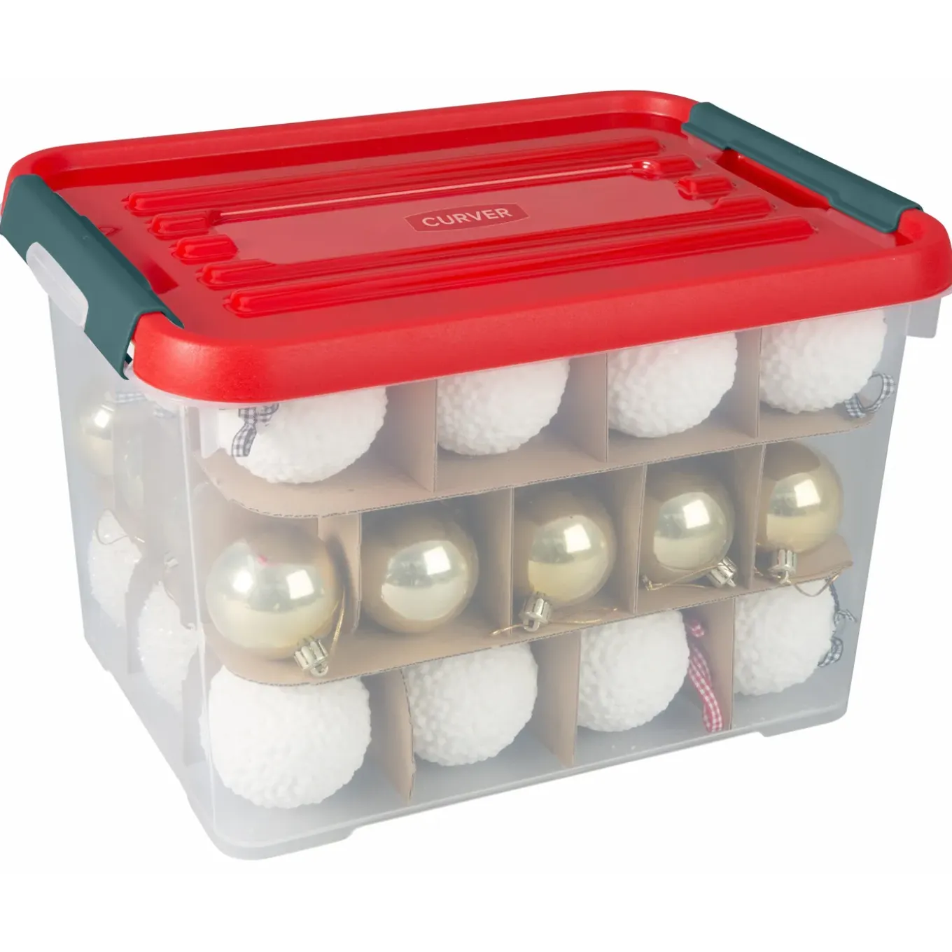Curver Christmas Box Handy - Transparant/Rood - 20L