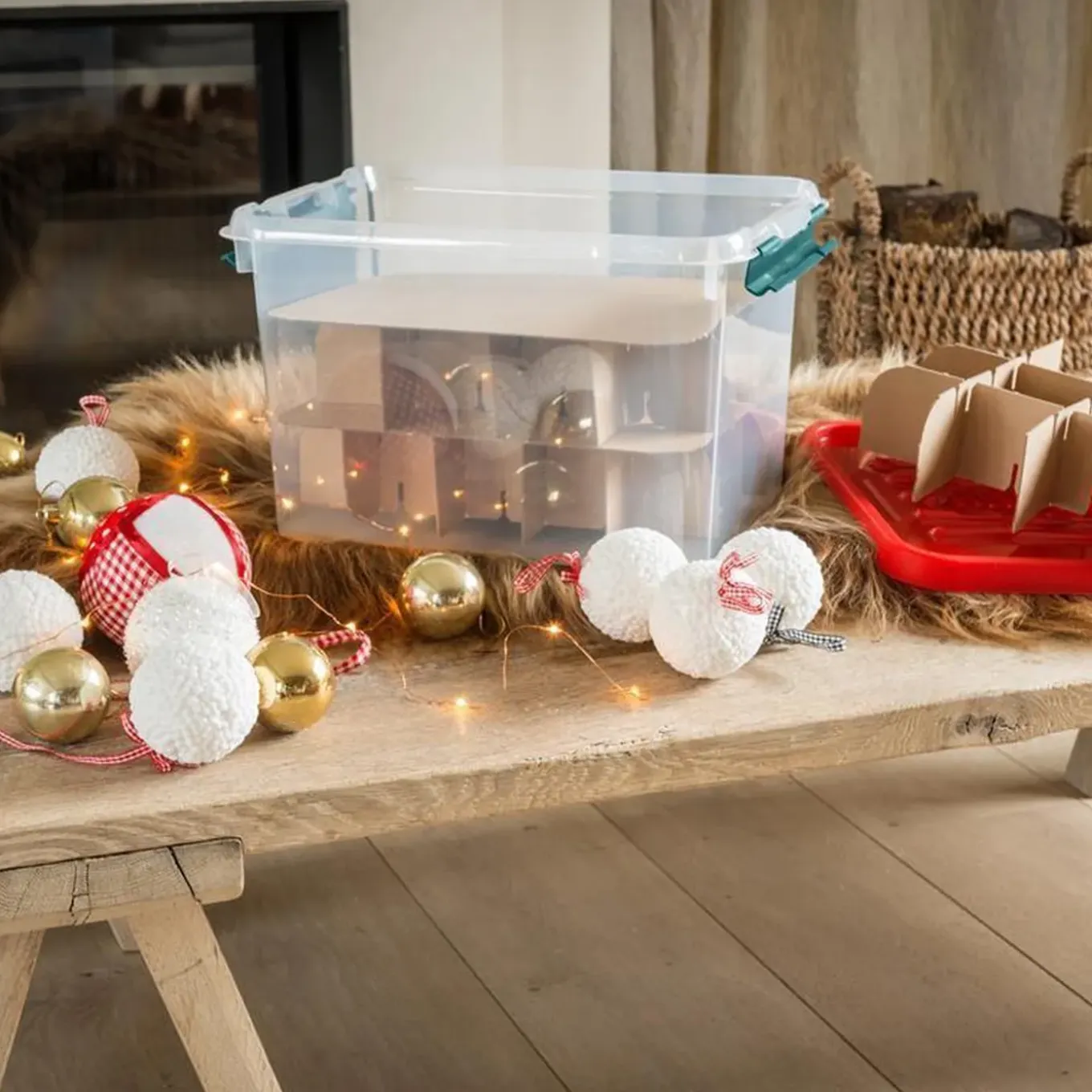 Curver Christmas Box Handy - Transparant/Rood - 20L