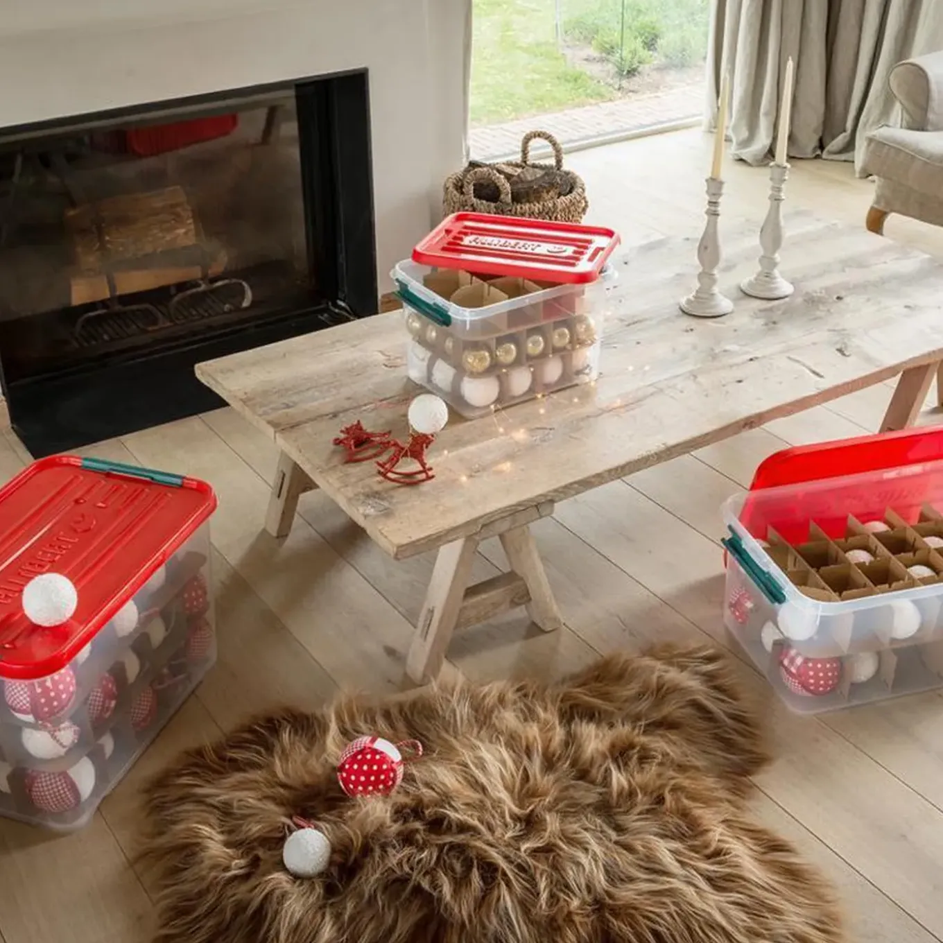 Curver Christmas Box Handy - Transparant/Rood - 20L
