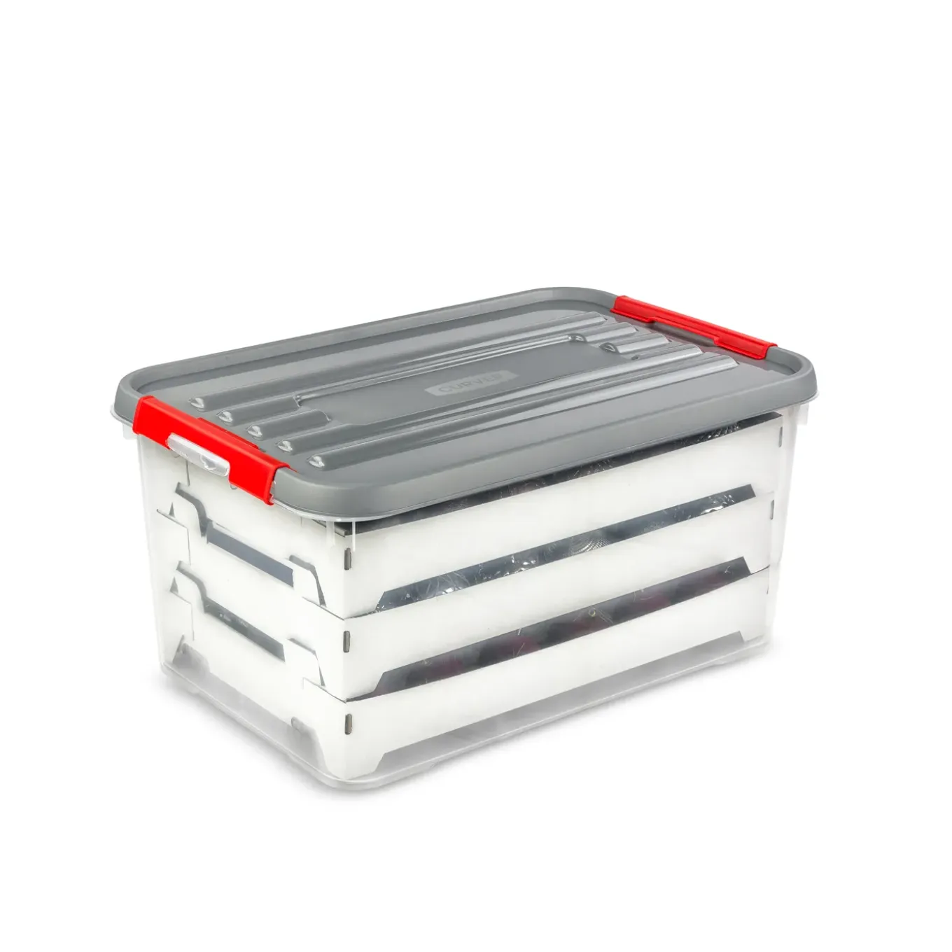 Curver Handy Opbergbox Kerst - Transparant/Rood - 29cm