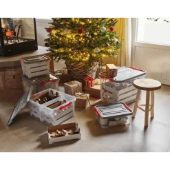 Curver Handy Opbergbox Kerst - Transparant/Rood - 29cm