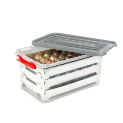 Curver Handy Opbergbox Kerst - Transparant/Rood - 29cm