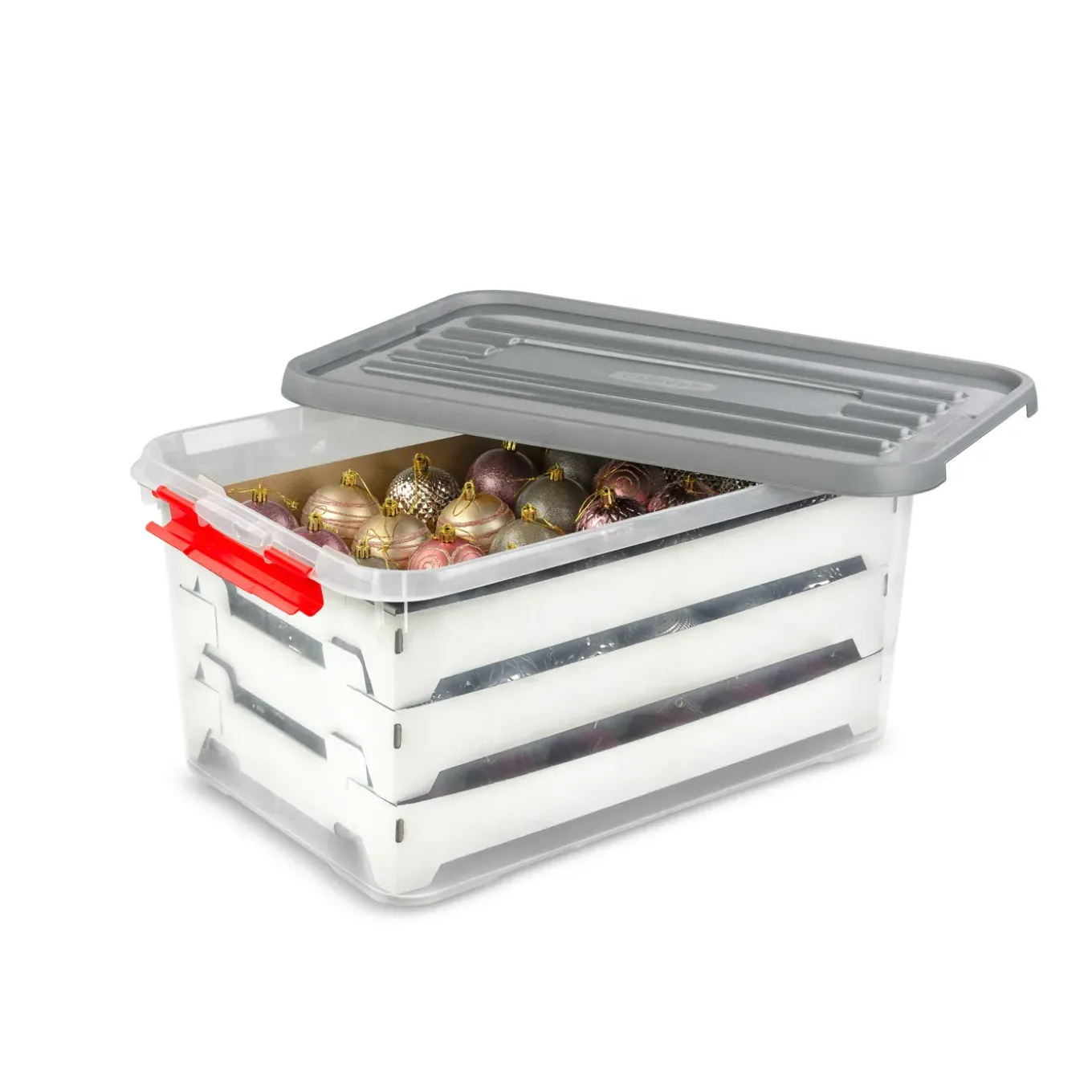 Curver Handy Opbergbox Kerst - Transparant/Rood - 29cm