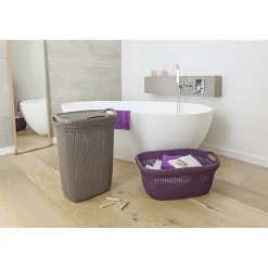 Curver Knit Wasmand Met Deksel - 57l - Bruin