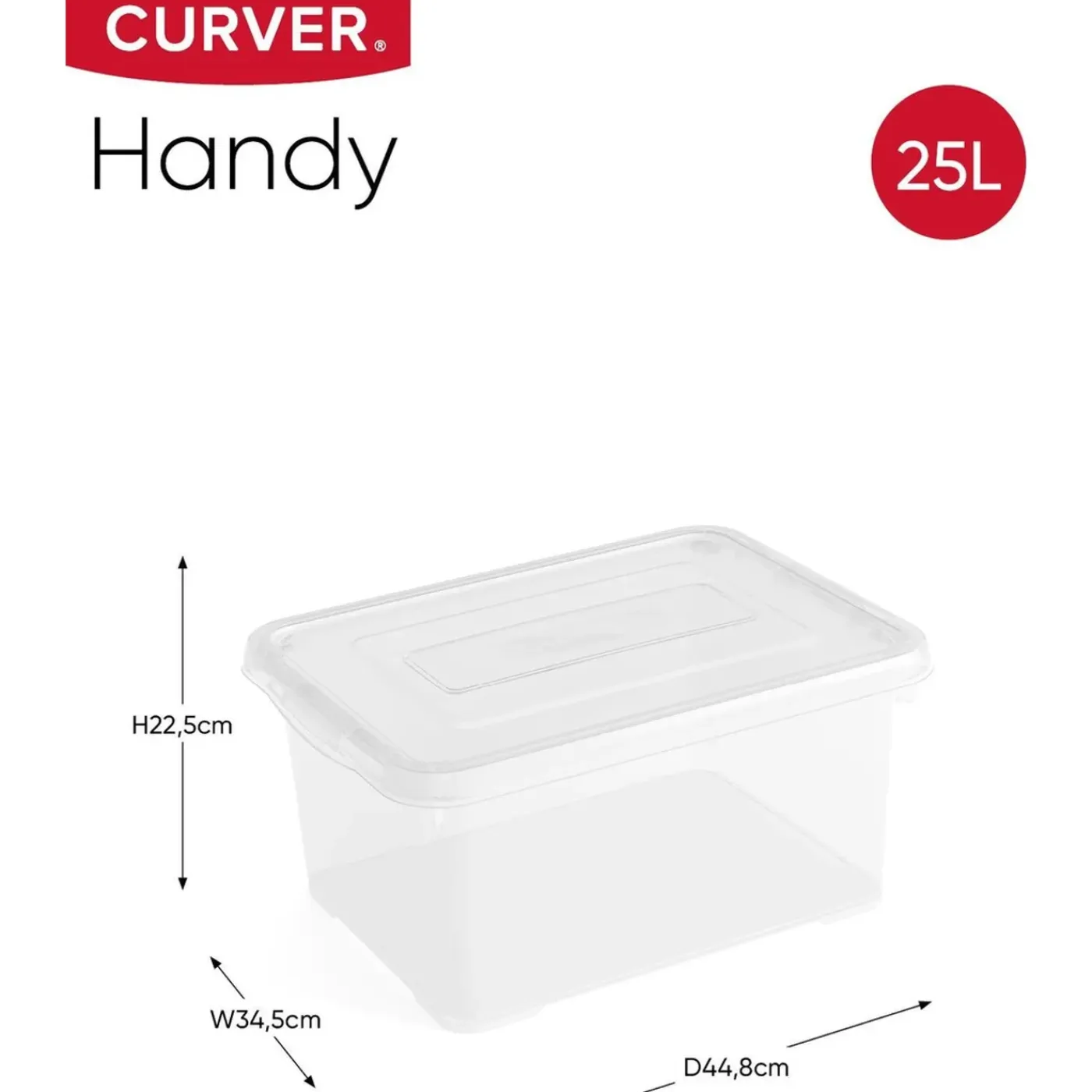 Curver set handy box transparant 3x25L