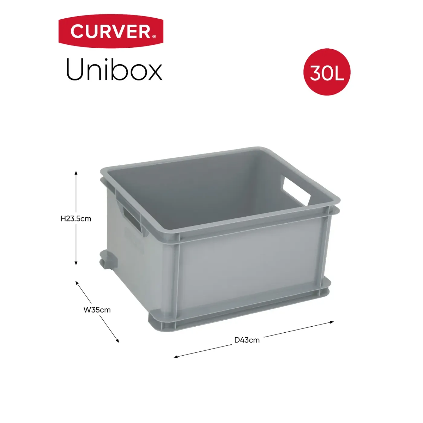 Curver unibox classic L zilver 30L