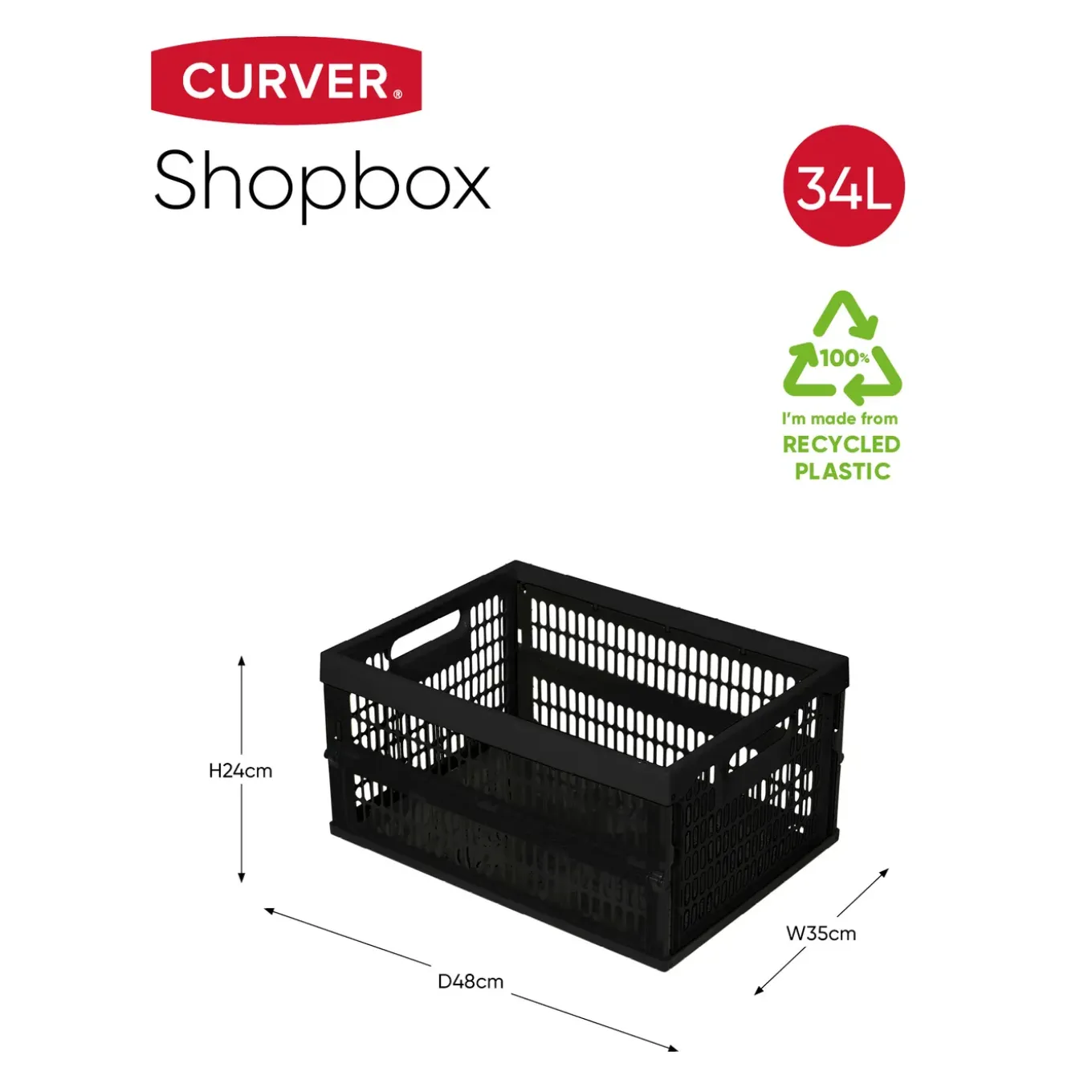 Curver vouwkrat shopbox 34L