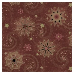 Daisy Kerst Thema Servetten - 20x St - Bordeaux Rood - 33 X 33 Cm