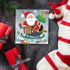 Daisy Kerst Thema Servetten - 20x - 33 X 33 Cm - Kerstman Cartoon