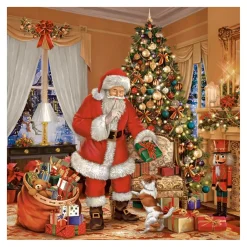 Daisy Kerst Thema Servetten - 20x St - 33 X 33 Cm - Kerstman