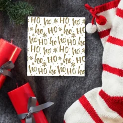 Daisy Kerst Thema Servetten - 20x St - 33 X 33 Cm - Hohoho