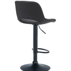 Décoshop26 Barkruk/hoge Stoel X1 Met Voetensteun In Zwart Pvc Zwarte Metalen Voet