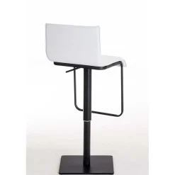Décoshop26 Barkruk X1 Kinderstoel Draaibare Zitting In Wit Pvc Matzwart Metalen Frame