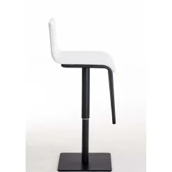 Décoshop26 Barkruk X1 Kinderstoel Draaibare Zitting In Wit Pvc Matzwart Metalen Frame