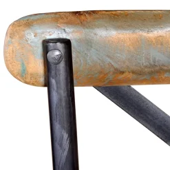 Décoshop26 Barkruk X1 Rustieke Kinderstoel Van Gerecycled Hout Veelkleurig