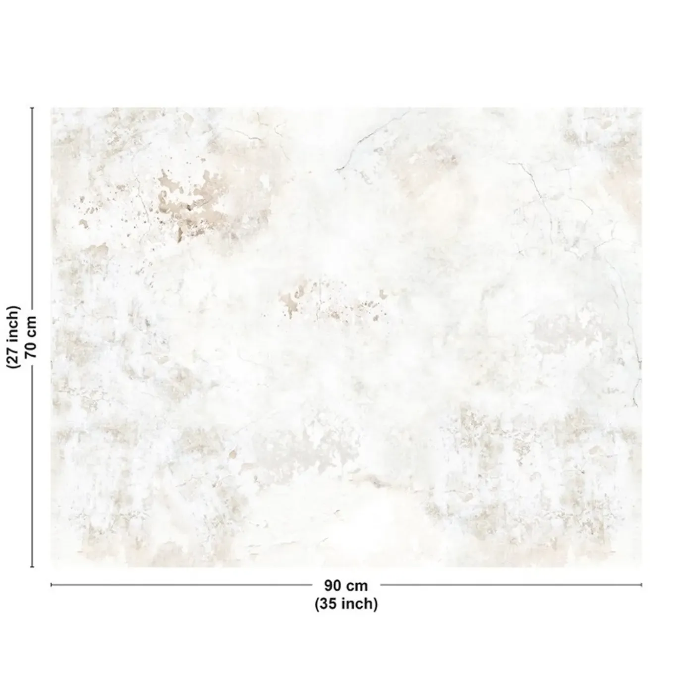 99deco - Achterwand Voor Afzuigkap In Aluminium - Effect Verouderd Beige Beton - 70x90 Cm