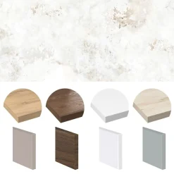 99deco - Achterwand Voor Afzuigkap In Aluminium - Effect Verouderd Beige Beton - 70x90 Cm