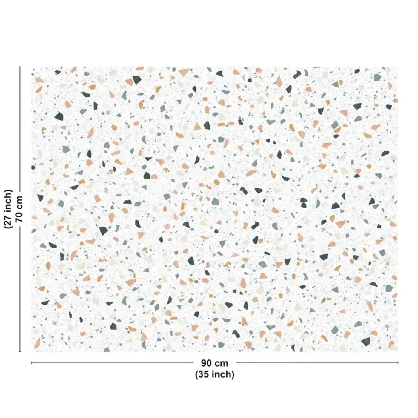 99Déco 99deco - Achterwand Voor Afzuigkap Van Aluminium Met Wit Terrazzo-effect - 70x90 Cm