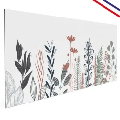 99Déco 99deco - Aluminium Achterwand Voor Afzuigkap - Bloemmotief In Diepblauw En Groen - 70x90 Cm