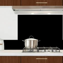 99deco - Aluminium Afzuigkapachterwand - Essential Zwart - 70x90 Cm