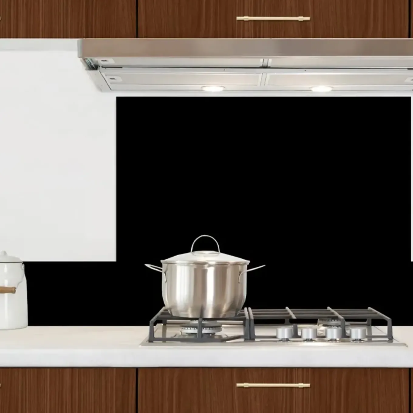 99deco - Aluminium Afzuigkapachterwand - Essential Zwart - 70x90 Cm