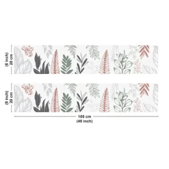 99Déco 99deco - Aluminium Keukenachterwand - Diepblauw En Groen Bloemenpatroon - 200x20 Cm