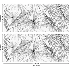 99Déco 99deco - Aluminium Keukenachterwand - Zwart Bloemmotief - 240x50 Cm