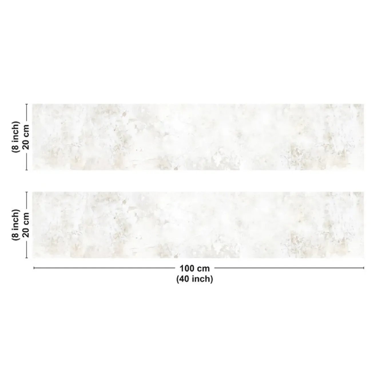 99deco - Keukenachterwand Van Aluminium - Effect Verouderd Beige Beton - 200x20 Cm