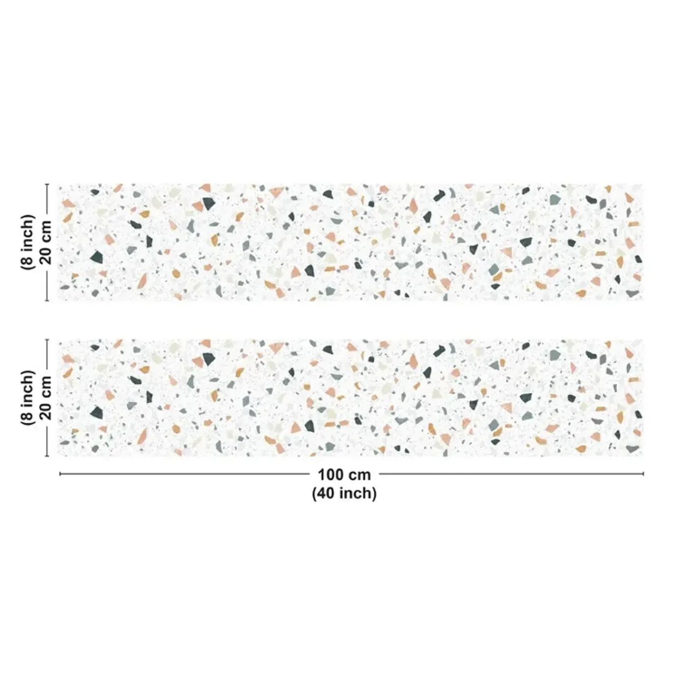 99Déco 99deco - Keukenachterwand Van Aluminium Met Wit Terrazzo-effect - 200x20 Cm