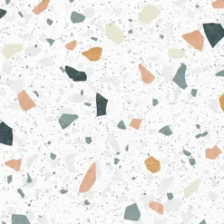 99Déco 99deco - Keukenachterwand Van Aluminium Met Wit Terrazzo-effect - 200x20 Cm