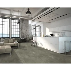DecoMode – Praxis Eigen Merk DecoMode PVC vloer tegel - Dynamic - Miniral Grey - Micro V-groef - 5mm - 1,8605m²