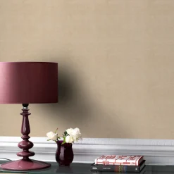 DecoMode – Praxis Eigen Merk Decomode Vliesbehang Linnen Glans - Taupe - 10,05 m x 53 cm