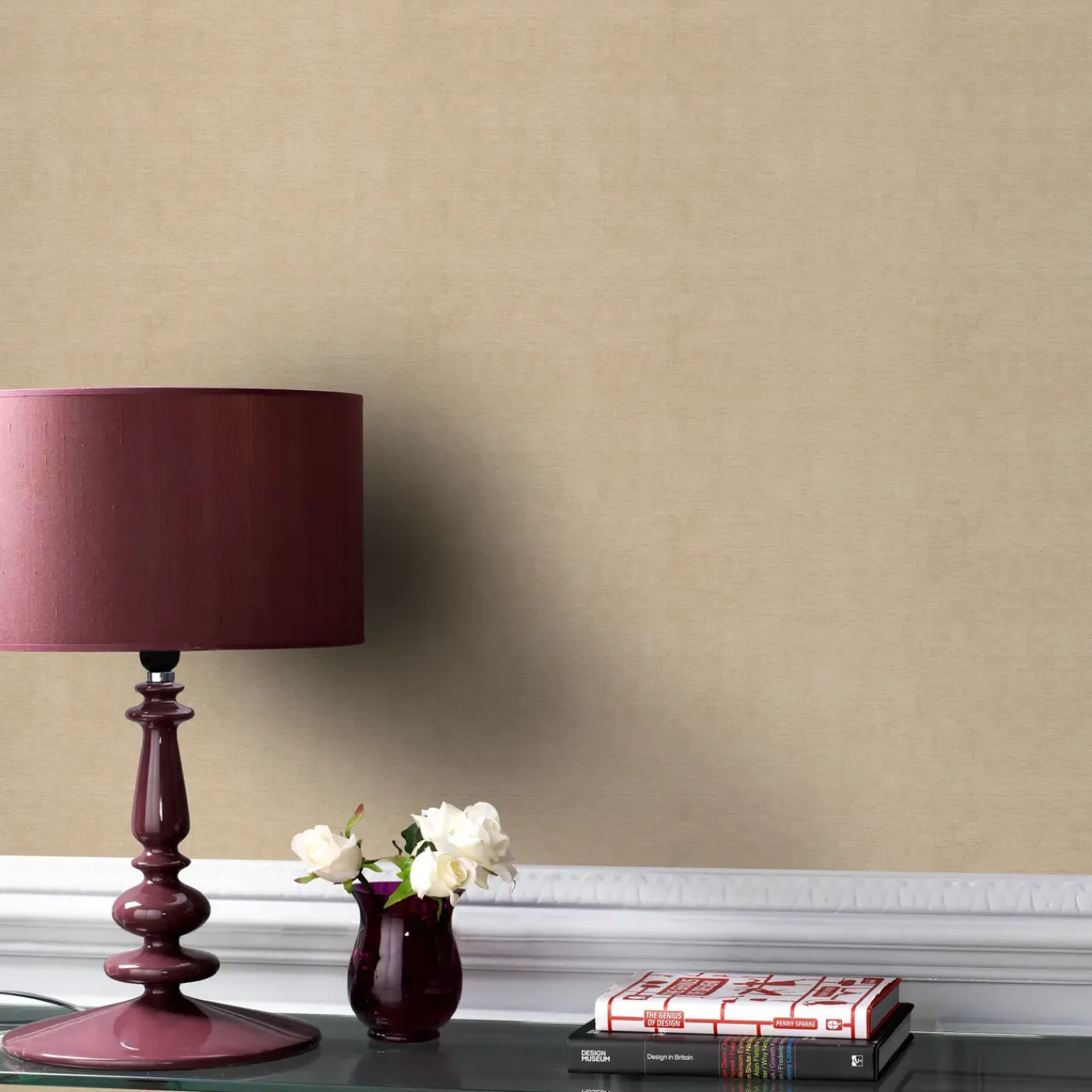 DecoMode – Praxis Eigen Merk Decomode Vliesbehang Linnen Glans - Taupe - 10,05 m x 53 cm