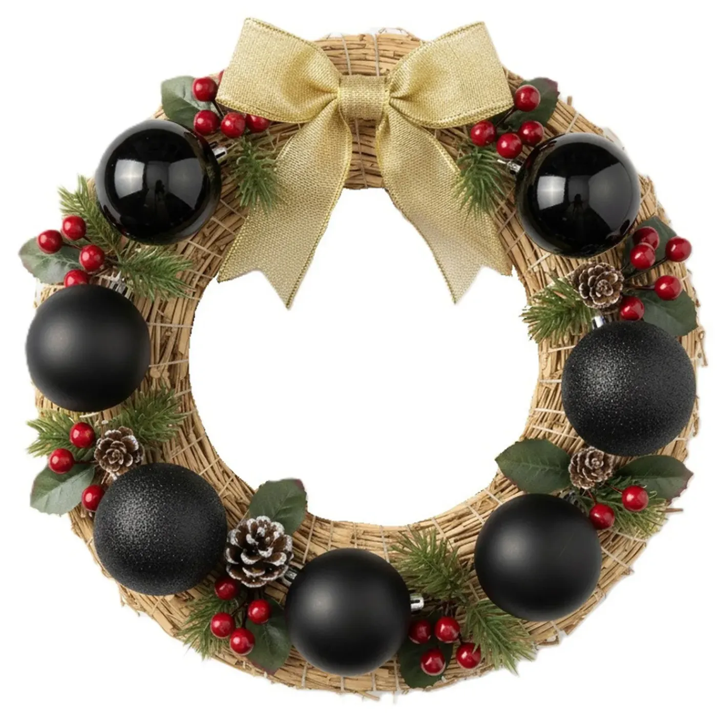 Overig Decoratie Krans Van Stro - 40 X 8 Cm - Diy Kerst Deur Krans