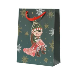 Decoris Cadeautas Papier - Groen - 32cm