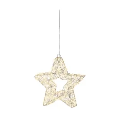 Decoris Deco Micro LED Ster Zilver/warm Wit Lichtsnoer - 400 LED's - Warm Wit - 28cm - Binnen & Buiten