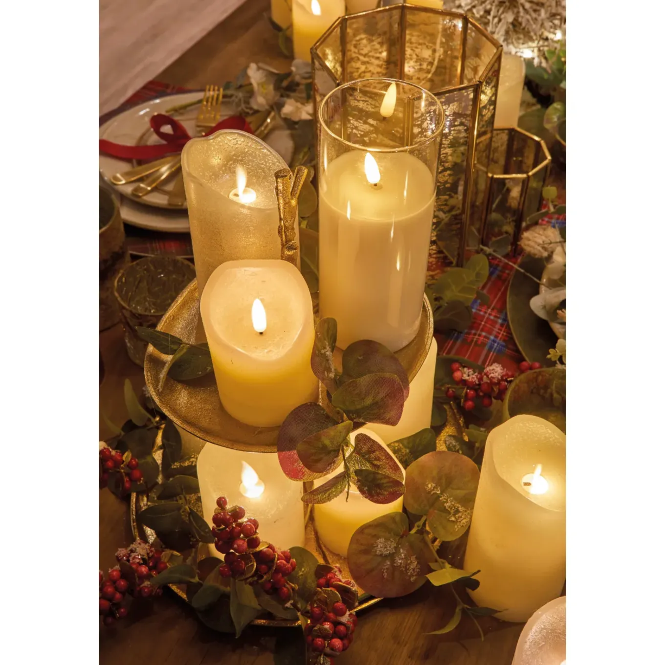 Decoris Glas BO LED Kaars - 1 LED's - Warm Wit - 17,5cm - Binnen