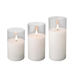 Decoris Glas BO LED Kaars - 1 LED's - Warm Wit - 17,5cm - Binnen