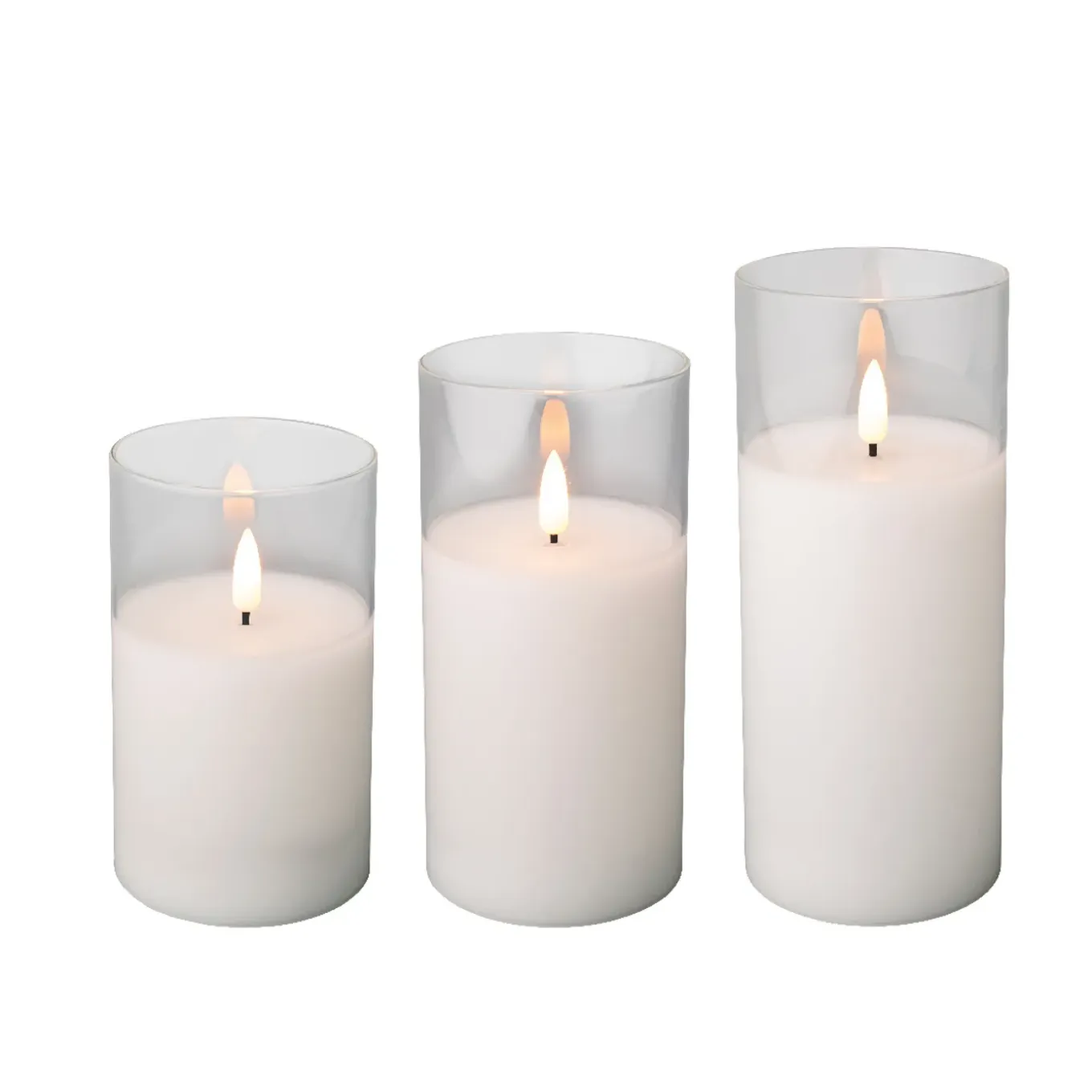 Decoris Glas BO LED Kaars - 1 LED's - Warm Wit - 17,5cm - Binnen