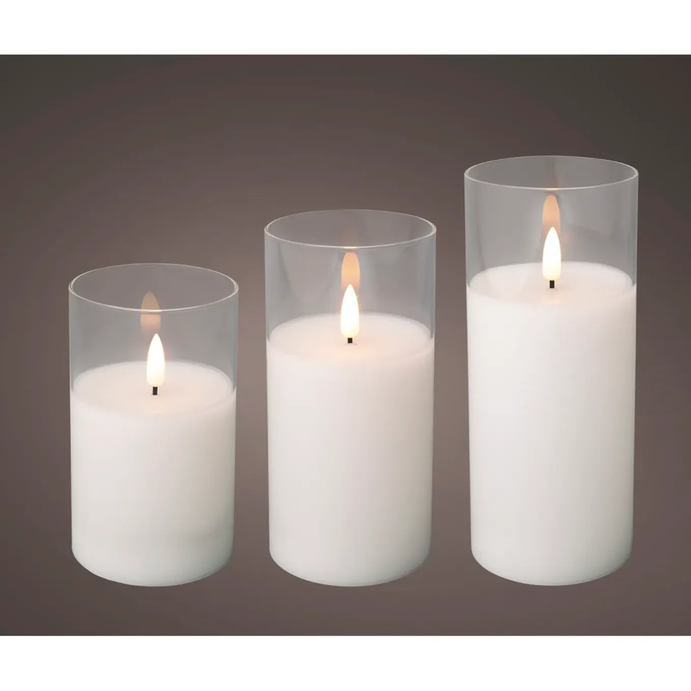 Decoris Glas BO LED Kaars - 1 LED's - Warm Wit - 17,5cm - Binnen