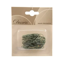 Decoris Kerstbalhaakjes - Groen - 15cm - Set van 75