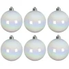 Decoris Kerstballen - 6x St - Wit Parelmoer - D8 Cm - Kunststof