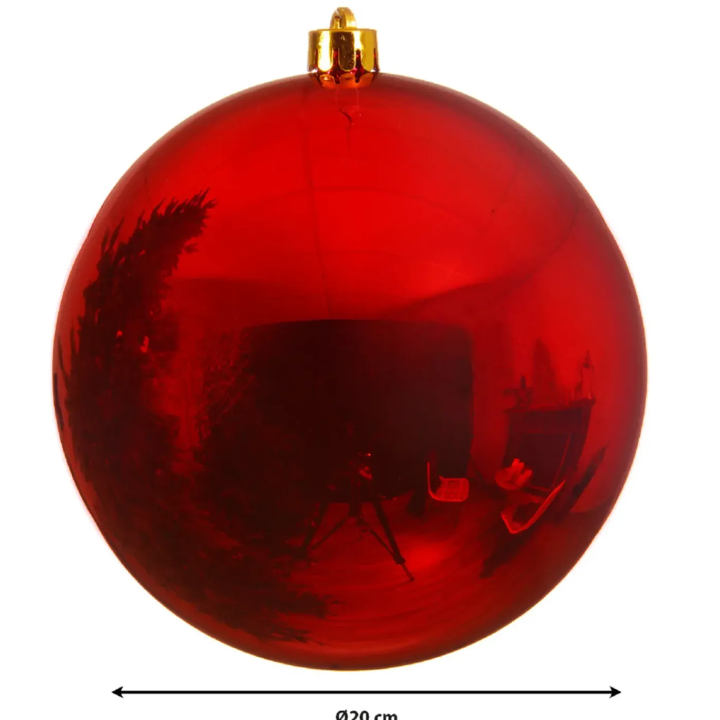 Decoris Kerstbal - Rood - Groot - Kunststof - 20 Cm
