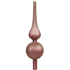 Decoris Kerstboompiek - 31 Cm - Glas - Oudroze/goud