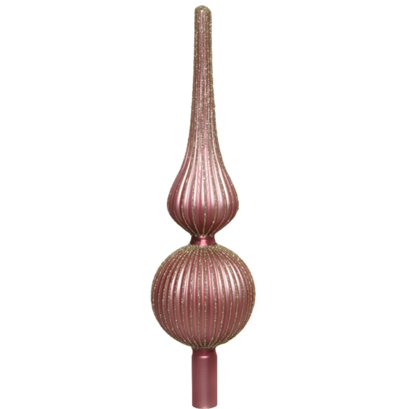Decoris Kerstboompiek - 31 Cm - Glas - Oudroze/goud