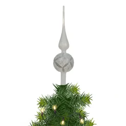 Decoris Kerstboom Piek Luxe - Wit - Zilver Ijslak- Glas - 31cm